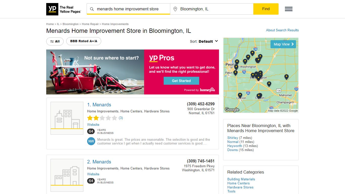 Menards Home Improvement Store in Bloomington, IL - Yellow Pages